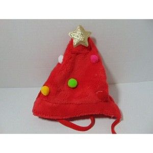 2 Pcs Christmas Dog Pet Costume Christmas Tree Hat and Adjustable Collar Bib LG